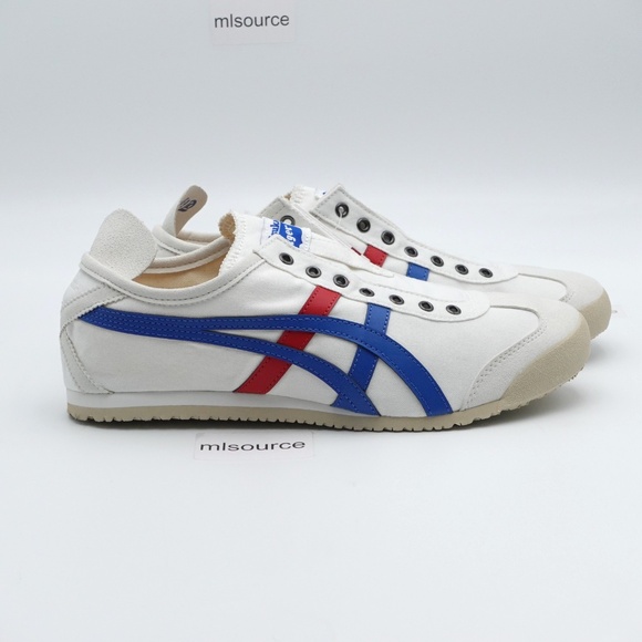 NEW Size 14 Men\'s Onitsuka Tiger Mexico 66 Slip-on Shoes D3K0N-0143 White/Blue